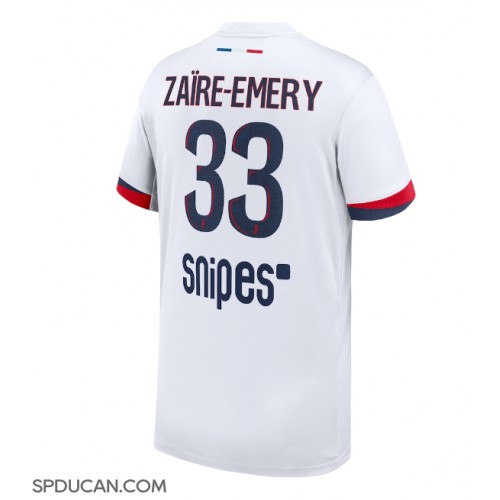 Muški Nogometni Dres Paris Saint-Germain Warren Zaire-Emery #33 Gostujuci 2025-26 Kratak Rukav Muški Nogometni Dres Paris Saint-Germain Warren Zaire-Emery #33 Gostujuci 2025-26 Kratak Rukav